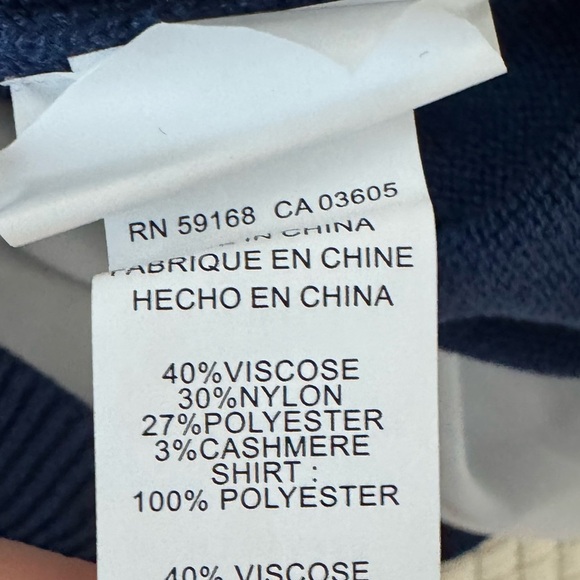 KAREN KANE Cashmere Blend Mixed Media Twofer Layered Look Sweater in Blue NWT - Picture 12 of 12